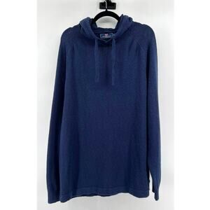 Vineyard Vines Men's Knit Hoodie Size L Navy Coastal Preppy Quiet Luxury